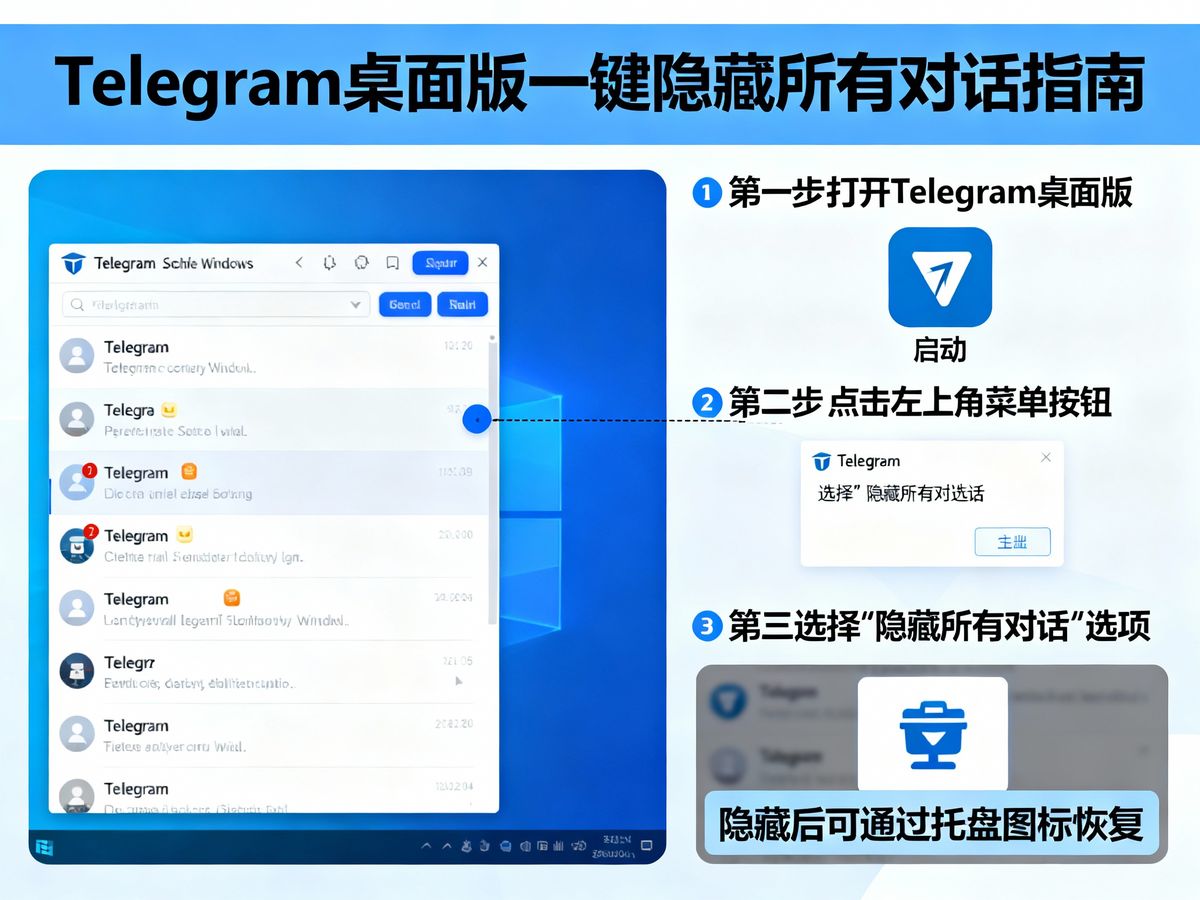 Telegram增加快速隐藏所有(Telegram如何一键隐藏对话指南)