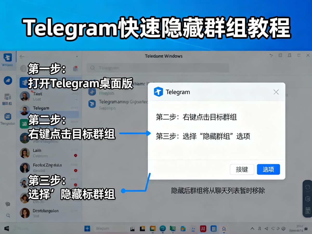 Telegram增加快速隐藏群组(怎么隐藏Telegram群组)